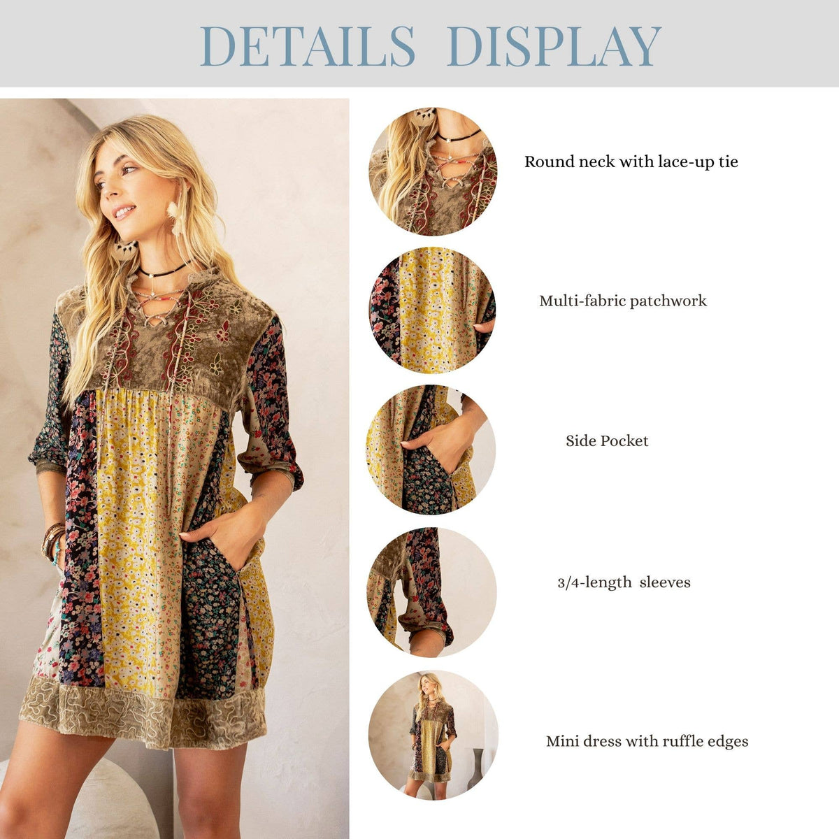 Chic Bohemian Stone-Washed Babydoll Dress