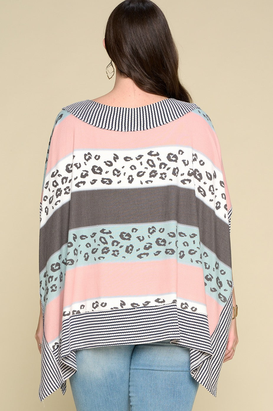 Oddi Multi Strip Printed Oversize Top