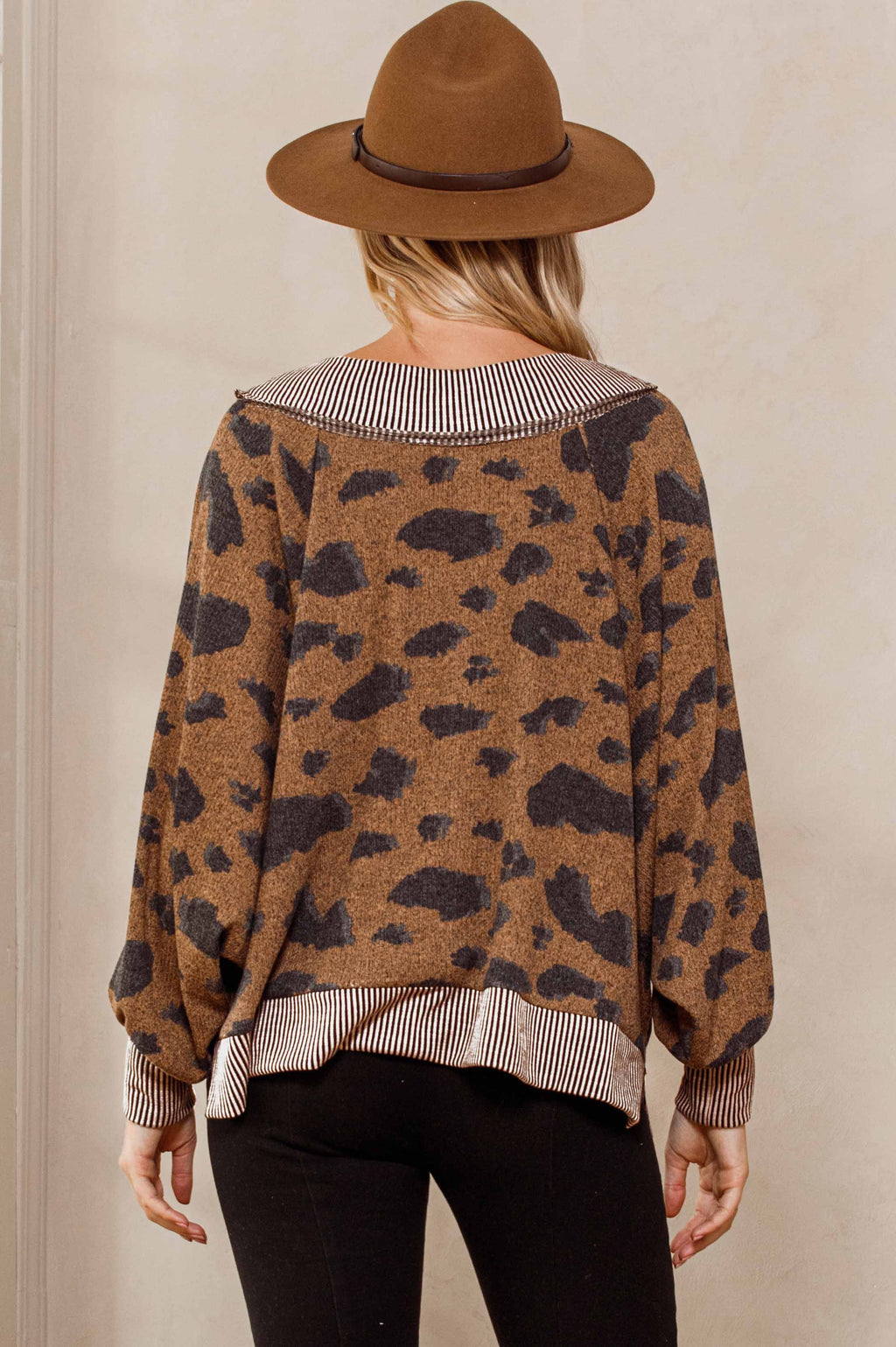 Oddi Animal Print Reversible Oversized Top