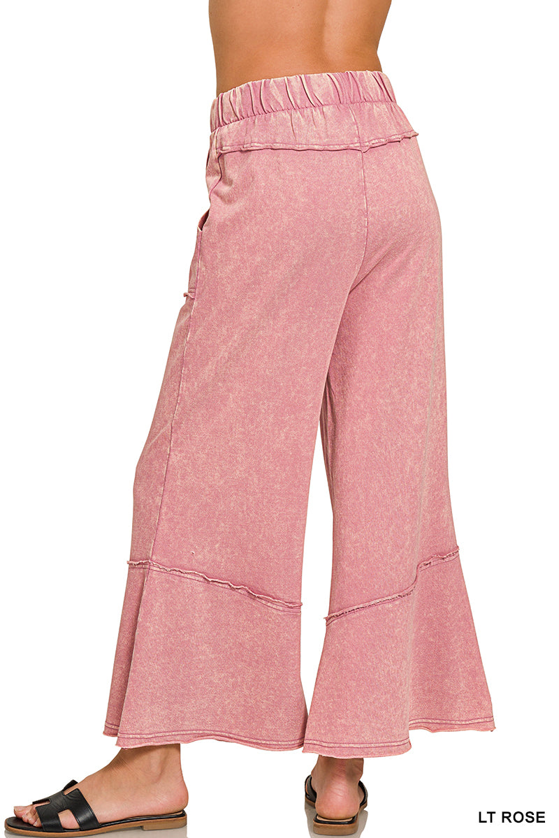 Boho Mineral-Wash Wide Leg Pants