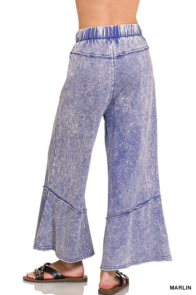 Boho Mineral-Wash Wide Leg Pants