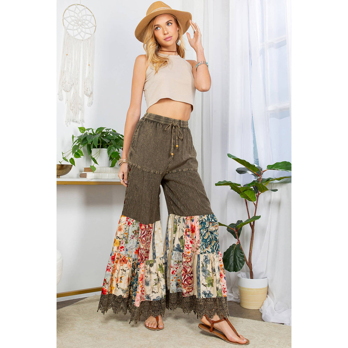 60’s bohemian bell bottom pants with retro flair and wide leg cut