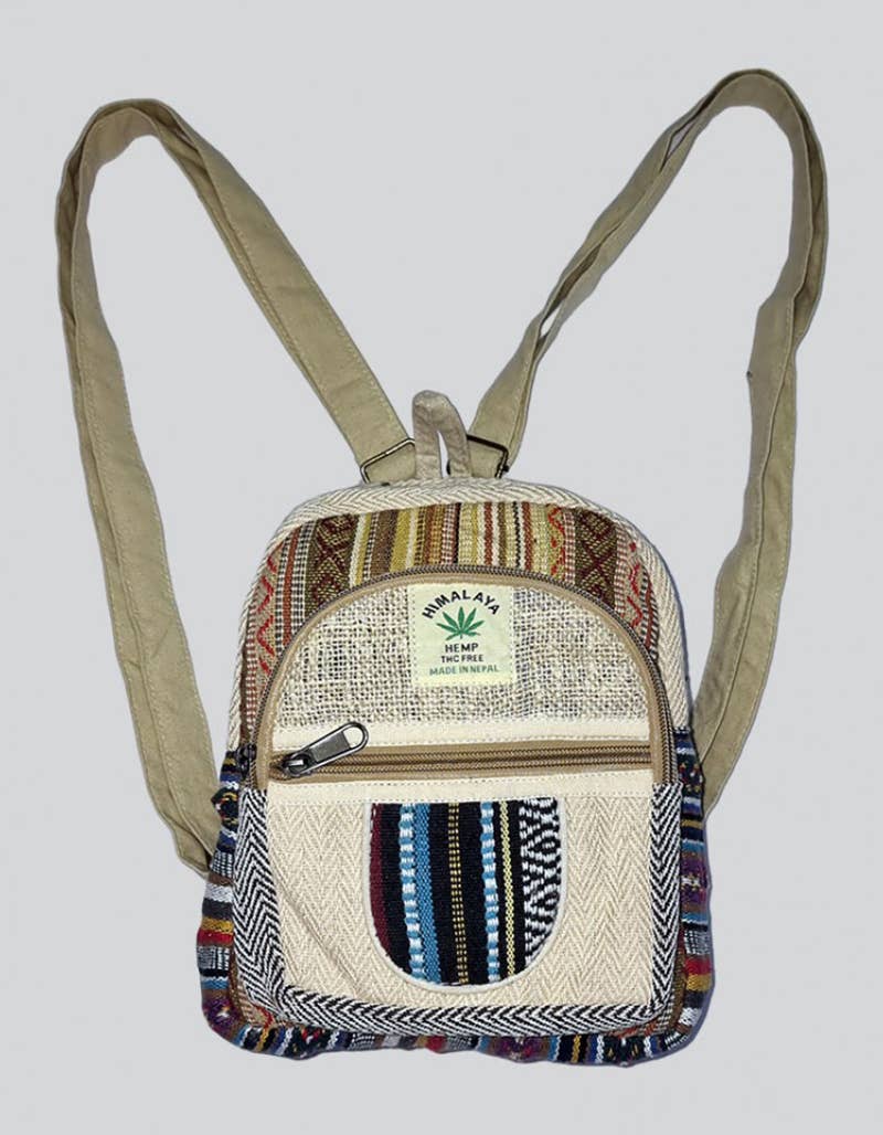 11" x 8.5" Small Hemp & Cotton Backpack (CODE-577)